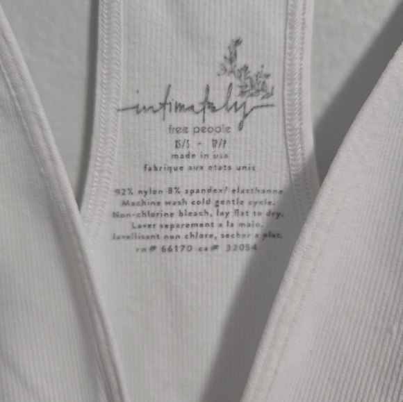 NWOT Free People Intimately Move Along Bodysuit White Top Size XS/S or M/L - Picture 4 of 5